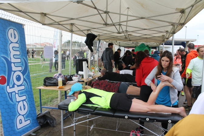 Kinés à l'arrivée de la course